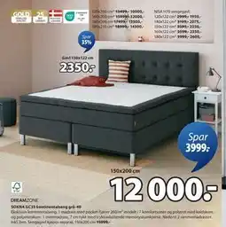 JYSK SOKNA GC35 kontinentalseng grå-40, NOK 12000 tilbud
