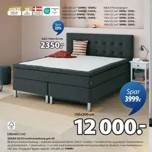 JYSK SOKNA GC35 kontinentalseng grå-40, NOK 12000 tilbud