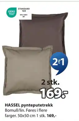 JYSK HASSEL pynteputetrekk, NOK 169 tilbud