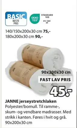 JYSK JANNE jerseystretchlaken tilbud