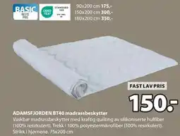 JYSK ADAMSFJORDEN BT40 madrassbeskytter tilbud