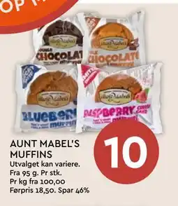 Coop Mega AUNT MABEL'S MUFFINS, NOK 10 tilbud