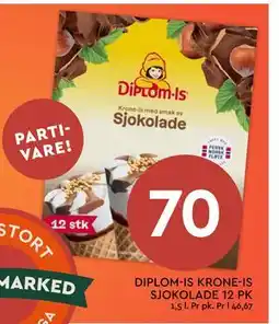 Coop Mega DIPLOM-IS KRONE-IS SJOKOLADE 12 PK, NOK 70 tilbud