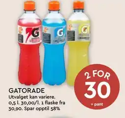 Coop Mega GATORADE, NOK 30 tilbud