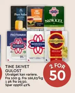 Coop Mega TINE SKIVET GULOST, NOK 50 tilbud