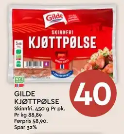 Coop Mega GILDE KJØTTPØLSE, NOK 40 tilbud