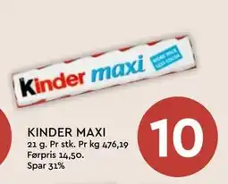 Coop Mega KINDER MAXI, NOK 10 tilbud