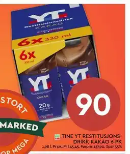 Coop Mega TINE YT RESTITUSJONSDRIKK KAKAO 6 PK, NOK 90 tilbud