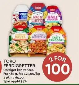 Coop Mega TORO FERDIGRETTER, NOK 100 tilbud
