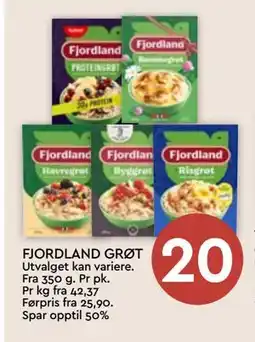 Coop Mega FJORDLAND GRØT, NOK 20 tilbud