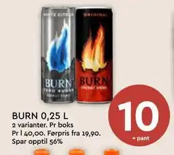 Coop Mega BURN 0,25 L, NOK 10 tilbud