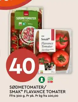 Coop Mega SØDMETOMATER/ SMAK* FLAVANCE TOMATER, NOK 40 tilbud