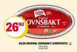 Coop Extra GILDE ORIGINAL OVNSBAKT LEVERPOSTEI, NOK 26.9 tilbud