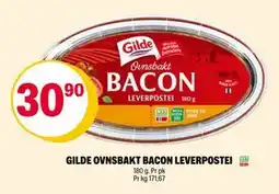 Coop Extra GILDE OVNSBAKT BACON LEVERPOSTEI, NOK 30.9 tilbud
