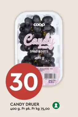 Coop Mega CANDY DRUER, NOK 30 tilbud