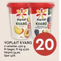Coop Mega YOPLAIT KVARG, NOK 20 tilbud