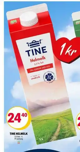 Coop Extra TINE HELMELK, NOK 24.4 tilbud