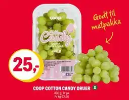 Coop Extra COOP COTTON CANDY DRUER, NOK 25 tilbud