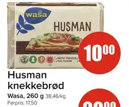 Spar Husman knekkebrød, NOK 10 tilbud