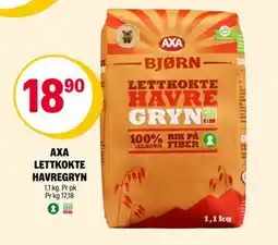 Coop Extra AXA LETTKOKTE HAVREGRYN, NOK 18.9 tilbud