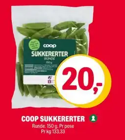 Coop Extra COOP SUKKERERTER, NOK 20 tilbud
