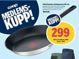 Coop Extra Tefal Duetto stekepanne 28 cm, NOK 699, Medlemspris tilbud