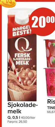 Spar Sjokolademelk, NOK 20 tilbud