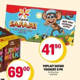 Coop Extra YOPLAIT SAFARI YOGHURT 8 PK, NOK 41.9 tilbud