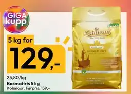 Gigaboks Basmatiris 5 kg, NOK 129 tilbud