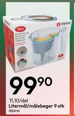 Gigaboks Litermål/målebeger 9 stk, NOK 99.9 tilbud