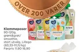 Meny Klemmeposer, NOK 10 tilbud