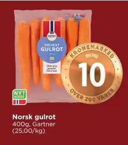 Meny Norsk gulrot, NOK 10 tilbud
