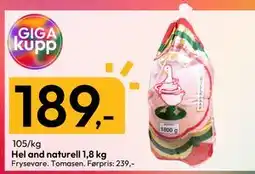 Gigaboks Hel and naturell 1,8 kg, NOK 189 tilbud