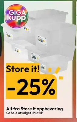Gigaboks Alt fra Store It oppbevaring tilbud