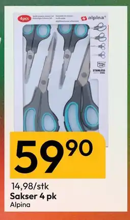 Gigaboks Sakser 4 pk, NOK 59.9 tilbud