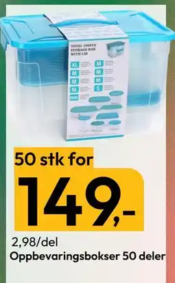 Gigaboks Oppbevaringsbokser 50 deler, NOK 149 tilbud
