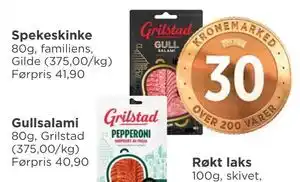 Meny Gullsalami, NOK 30 tilbud