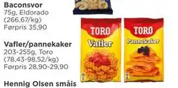 Meny Vafler/pannekaker, NOK 20 tilbud