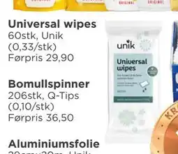 Meny Universal wipes, NOK 20 tilbud
