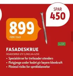 Byggmakker FASADESKRUE, NOK 899 tilbud