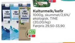 Meny Kulturmelk/kefir, NOK 20 tilbud