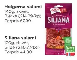 Meny Siliana salami, NOK 30 tilbud