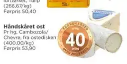 Meny Håndskåret ost, NOK 40 tilbud