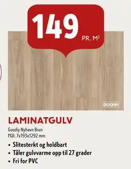 Byggmakker LAMINATGULV, NOK 149 tilbud