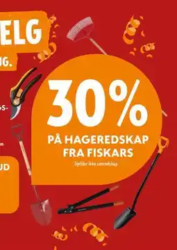 Byggmakker 30% PÅ HAGEREDSKAP FRA FISKARS tilbud