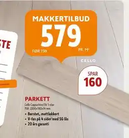 Byggmakker PARKETT, NOK 579 tilbud