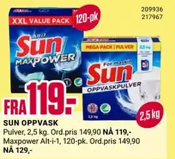 Europris SUN OPPVASK tilbud