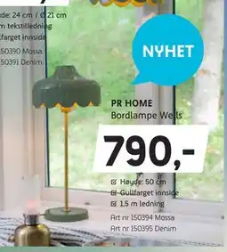 ELON PR HOME Bordlampe Wells, NOK 790 tilbud