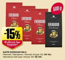 Europris KAFFE EVERGOOD 500 G tilbud