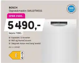 ELON BOSCH Oppvaskmaskin SMU2ITW01S, NOK 5490 tilbud